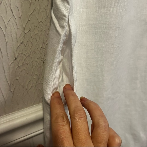 Garnet Hill White 100% Linen Sleeveless Fringe Hem A line dress size 10 - Picture 7 of 16